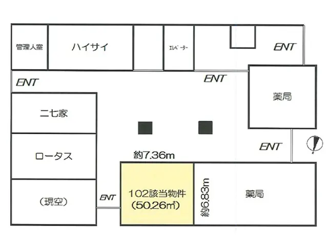 根岸の居抜き店舗のフロアマップ
