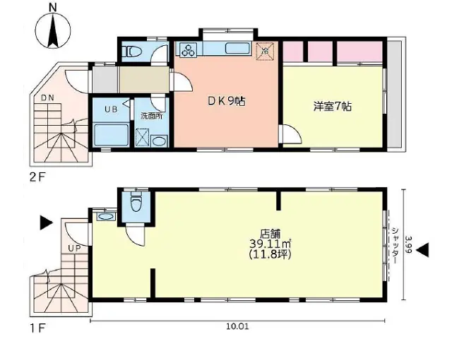 高座渋谷の事務所仕様店舗物件の平面図
