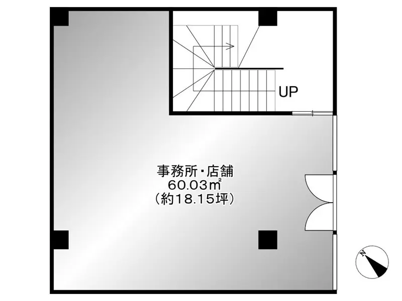 八坂の居抜き店舗の平面図