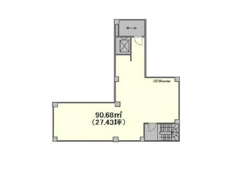 池袋のスケルトン物件の平面図