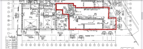 川崎の居抜き店舗の平面図