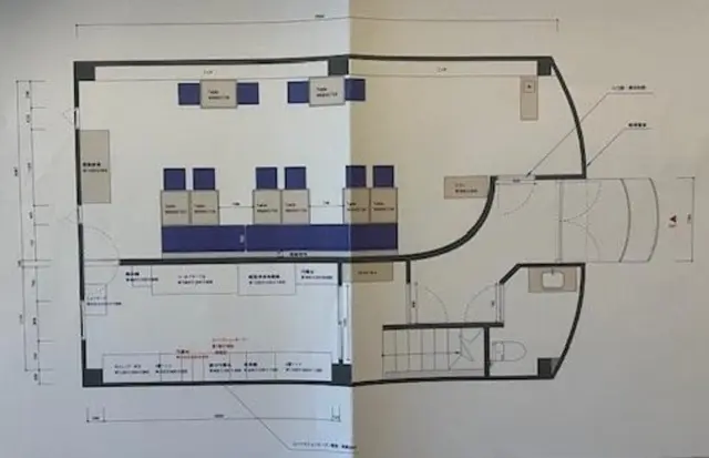 フレンチの居抜き物件の平面図