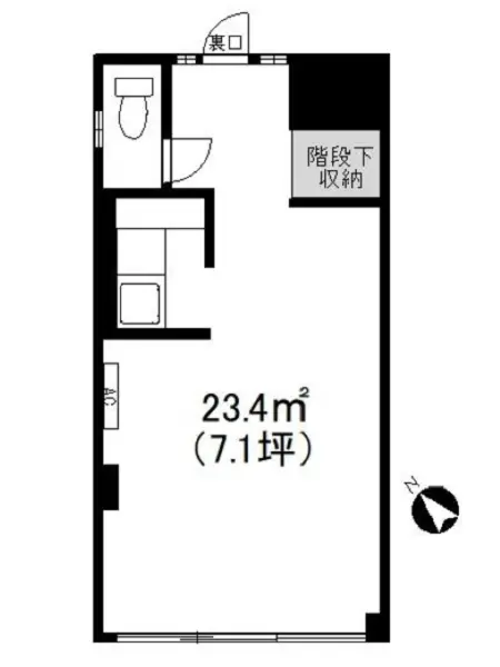 貸店舗(事務所仕様)の平面図