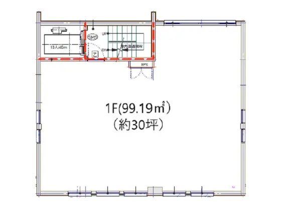 貸店舗(スケルトン)の平面図