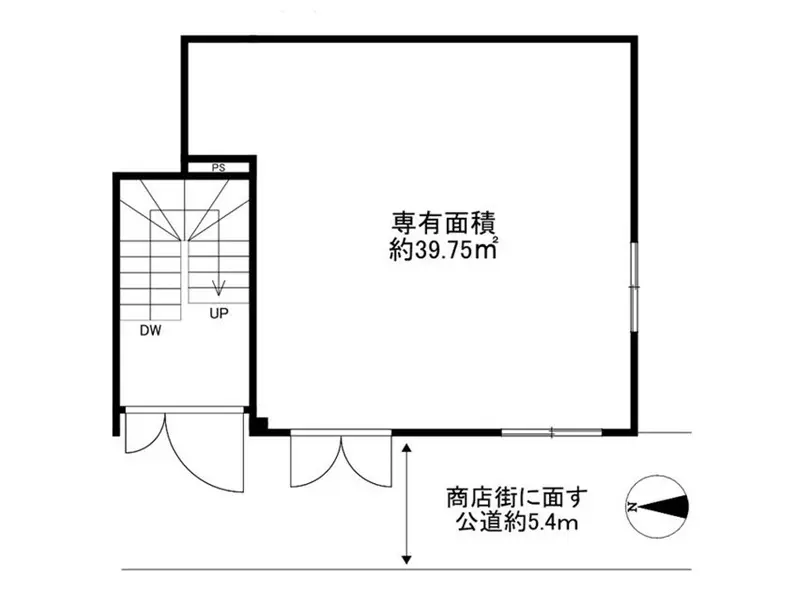 大倉山の居抜き店舗の平面図