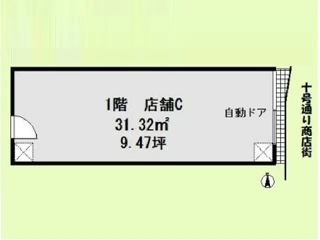 貸店舗(スケルトン)の平面図