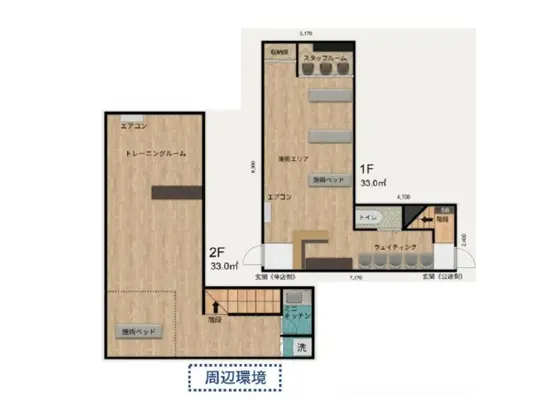 白楽の居抜き店舗の平面図