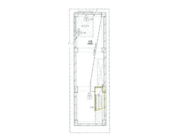 田原町のスケルトン店舗物件の平面図