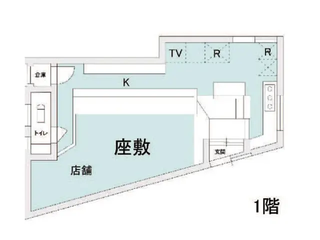 大師前の和食居抜きの平面図