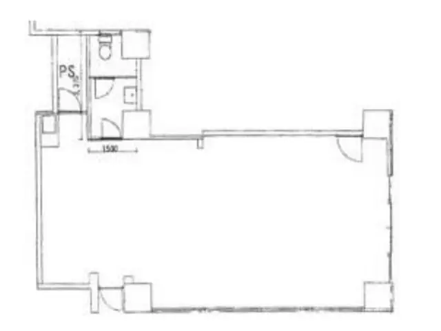 水道橋のスケルトン店舗物件の平面図