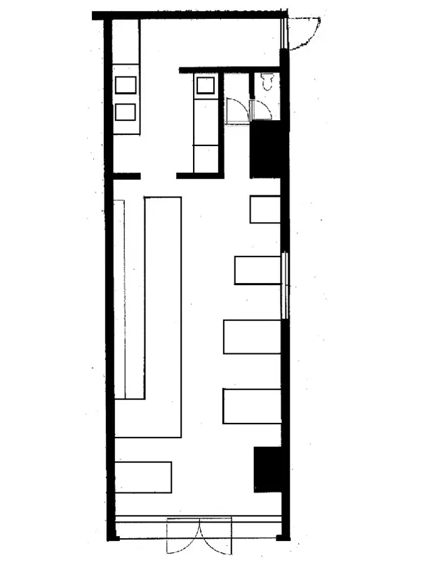 淵野辺の居酒屋居抜きの平面図
