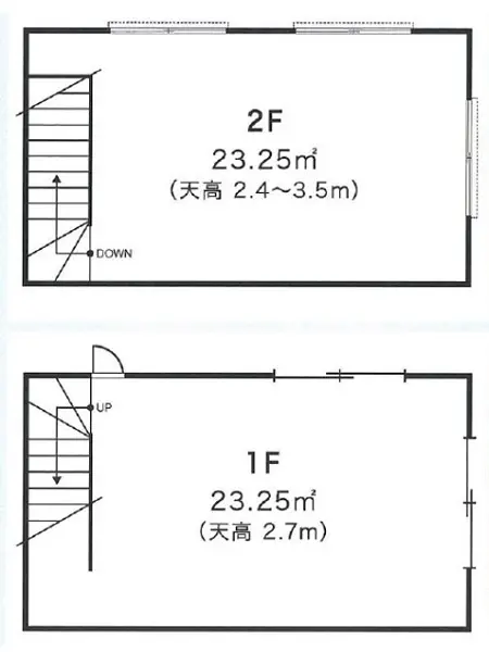 稲荷町のスケルトン店舗物件の平面図