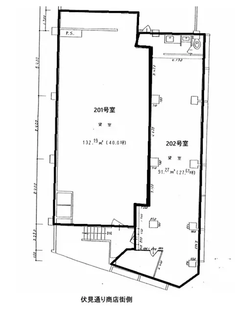 西荻窪の居抜き店舗の平面図