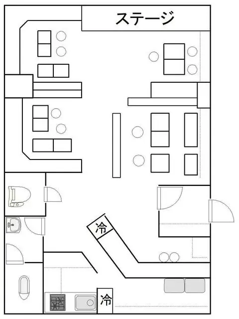霞ヶ関のスナック・パブ居抜きの平面図
