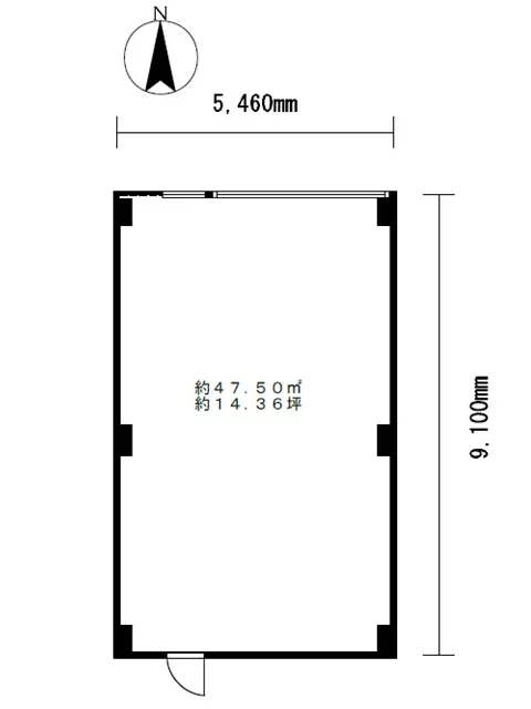 東久留米の整体・マッサージ居抜きの平面図