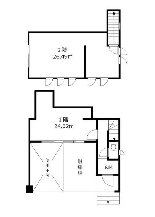 貸店舗(事務所仕様)の平面図
