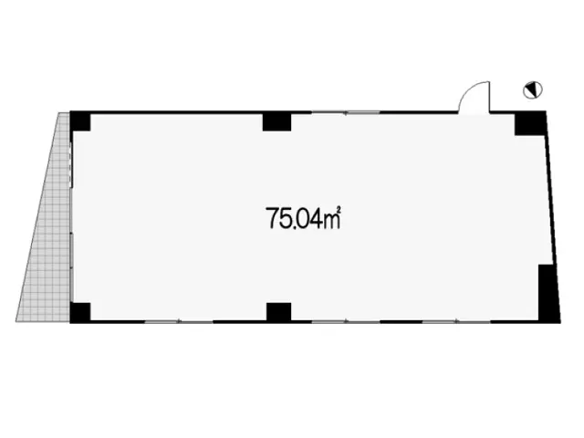 日吉のスケルトン店舗物件の平面図