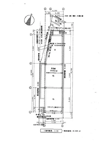 貸店舗(スケルトン)の平面図
