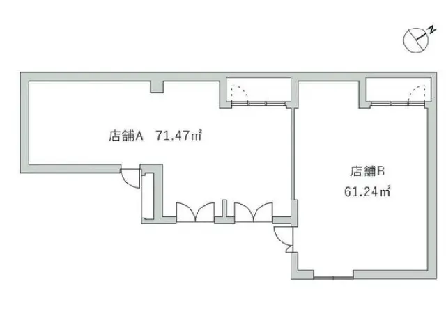 下北沢のスケルトン店舗物件の平面図