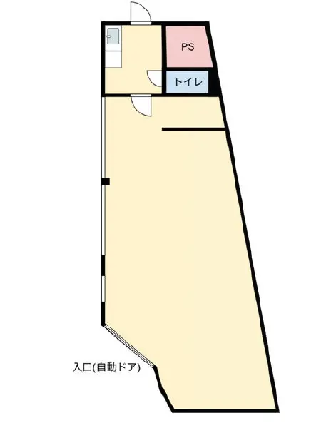 本厚木のスケルトン店舗物件の平面図
