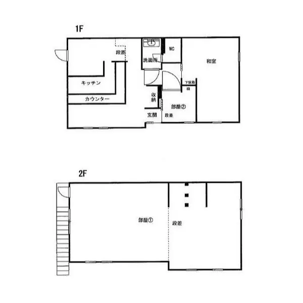 根津の居抜き店舗の平面図