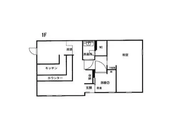 根津の和食居抜きの平面図