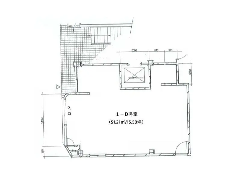 貸店舗(スケルトン)の平面図