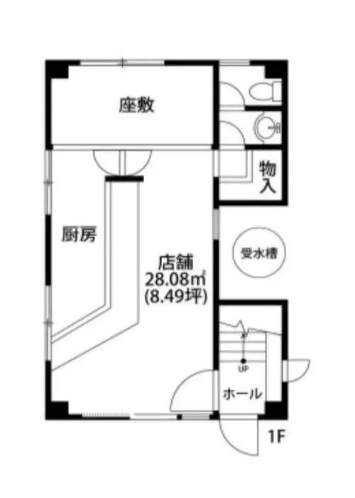 江北の居抜き店舗の平面図