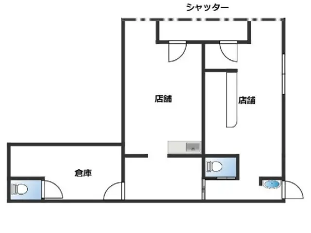 カフェ・喫茶店の居抜き物件の平面図