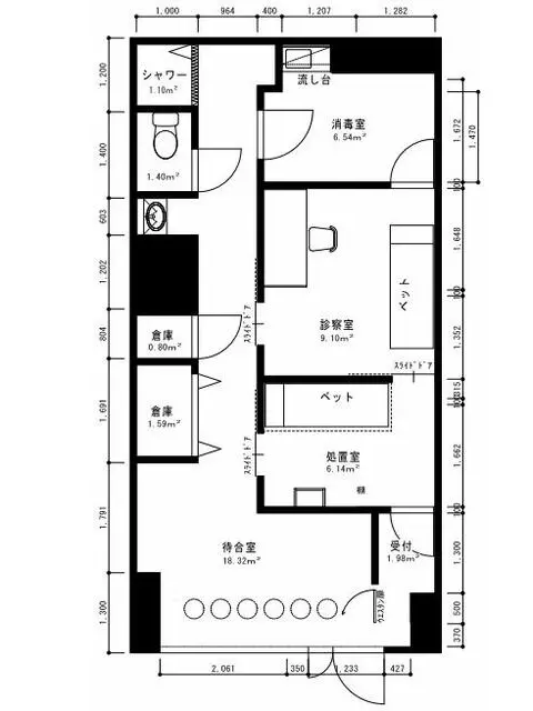 大泉学園の居抜き店舗の平面図