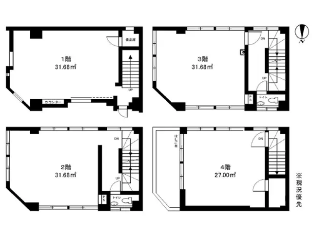 浅草橋の居抜き店舗の平面図