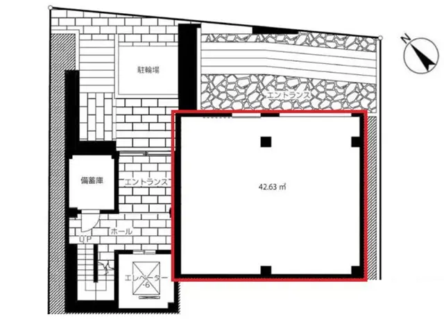 カフェ・喫茶店の居抜き物件の平面図