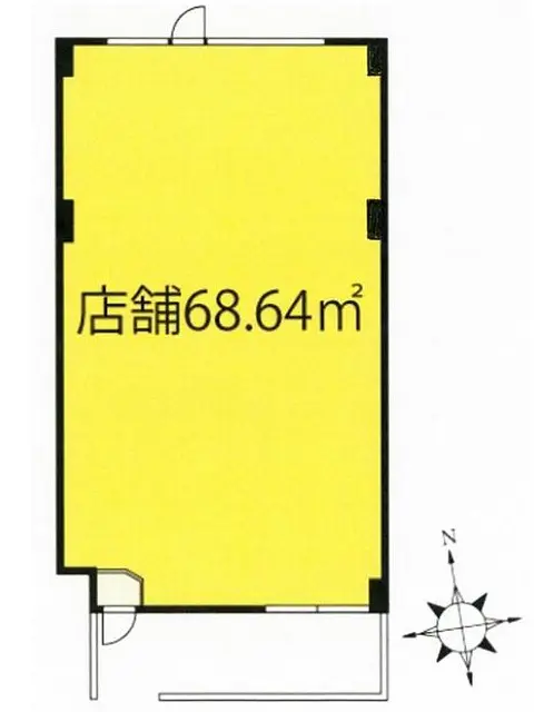 原木中山のスケルトン店舗物件の平面図