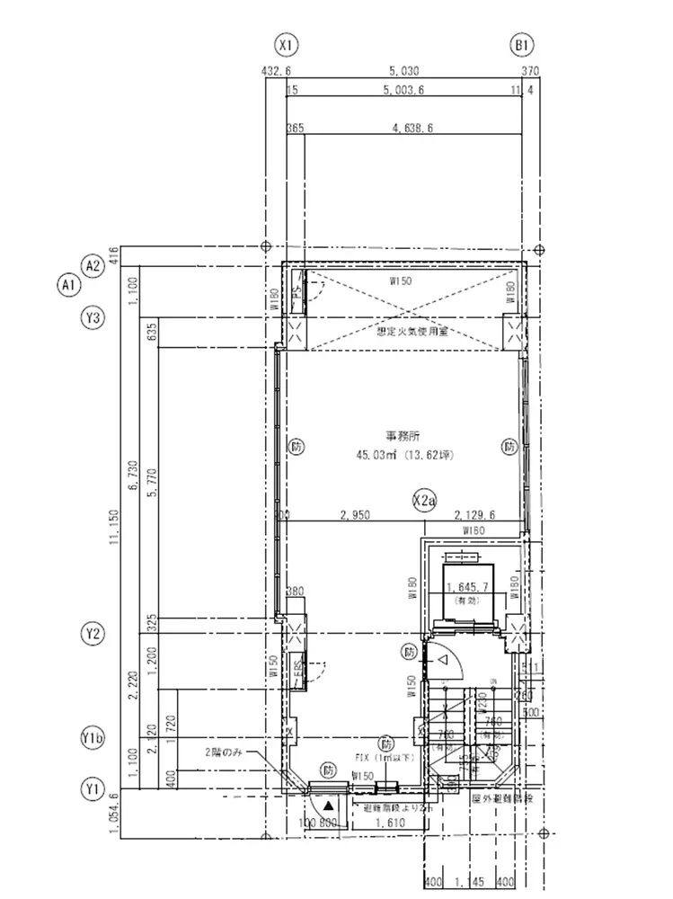 赤坂見附の居抜き店舗の平面図