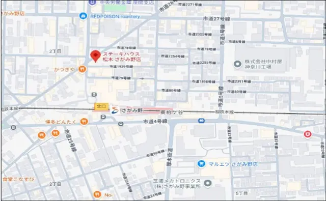 レストランの居抜き物件の地図