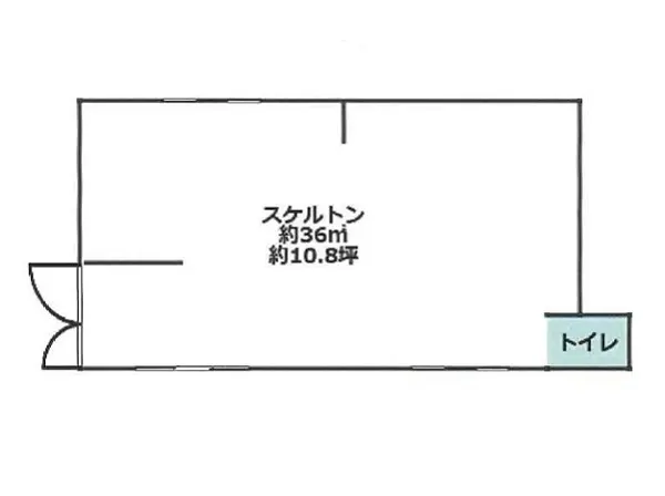 大岡山のスケルトン店舗物件の平面図