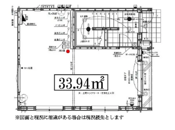 貸店舗(事務所仕様)の平面図