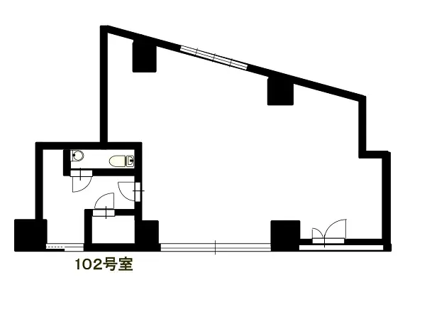 湯島のスケルトン店舗物件の平面図