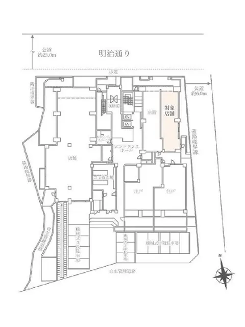 荒川区役所前の事務所仕様物件の平面図