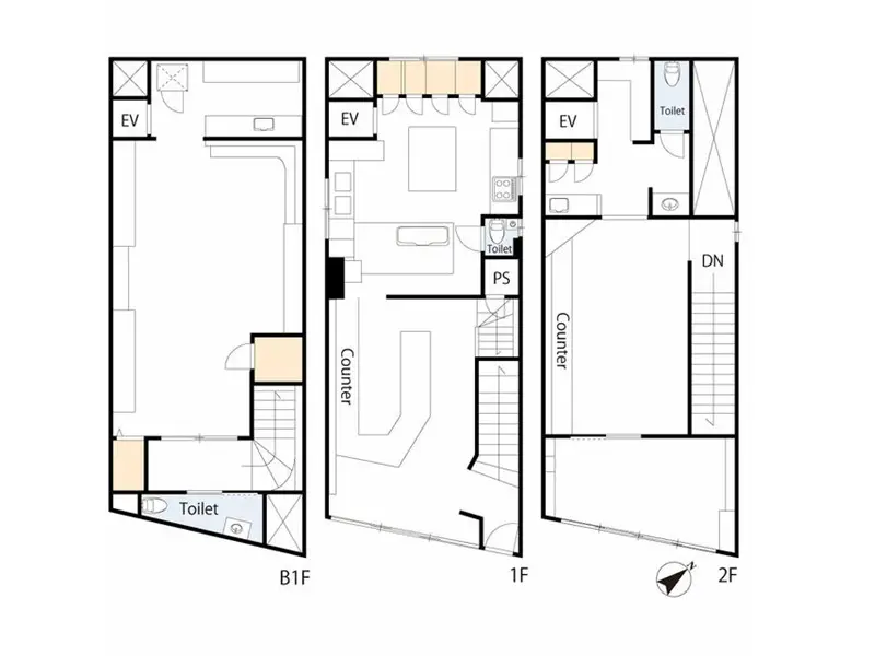 居酒屋の居抜き物件の平面図