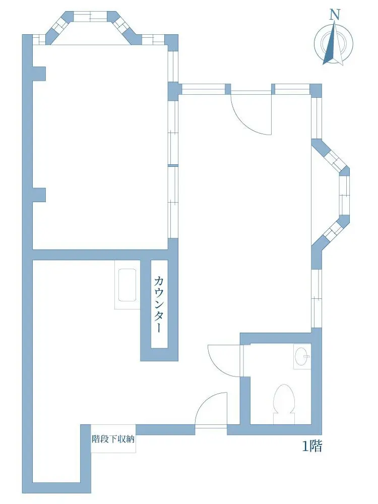 中華料理の居抜き物件の平面図