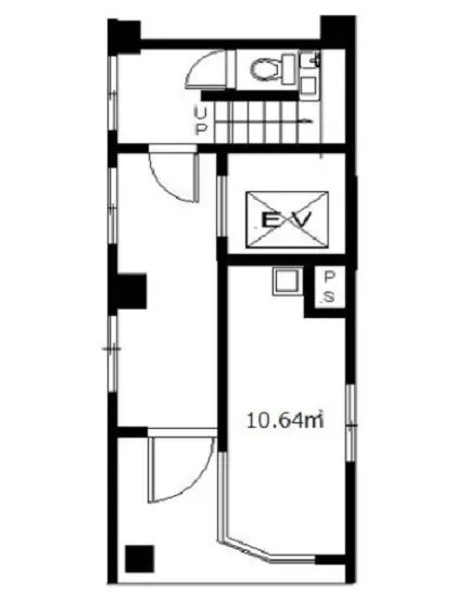 新宿御苑前の事務所仕様店舗物件の平面図