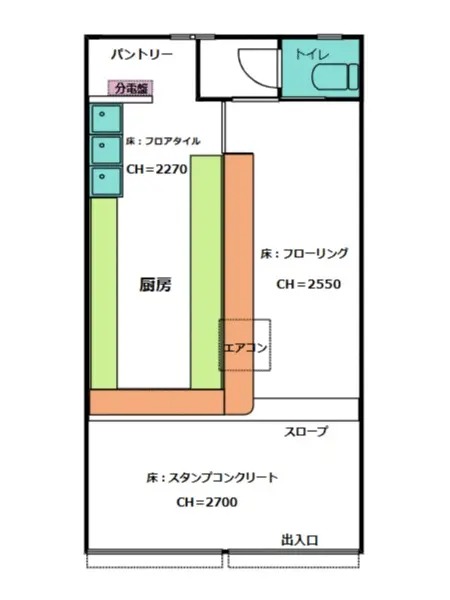 瑞江の居抜き店舗の平面図