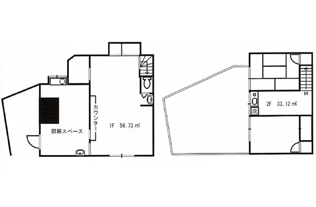 北朝霞の居酒屋居抜きの平面図