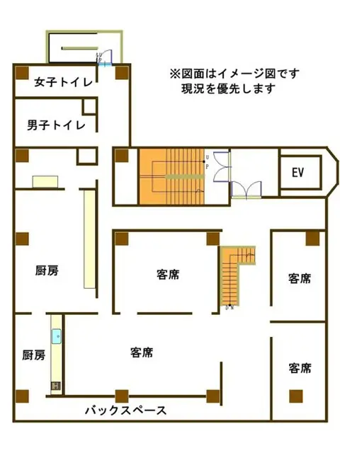 千葉中央の居酒屋居抜きの平面図