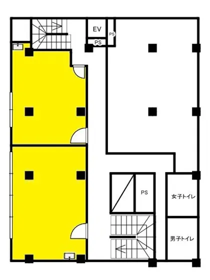 エステの居抜き物件の平面図