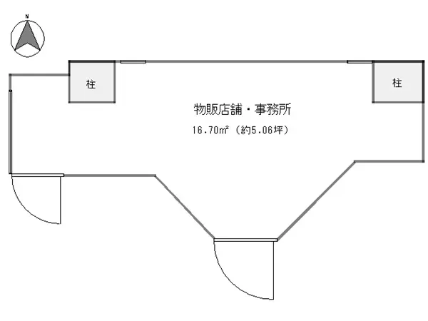 赤羽橋のスケルトン店舗物件の平面図