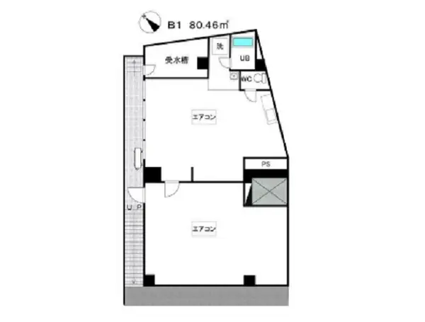 荻窪の事務所仕様物件の平面図