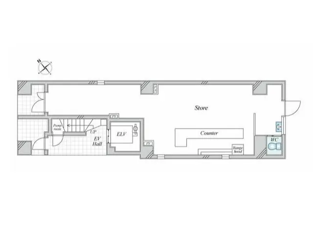西小山の居抜き店舗の平面図