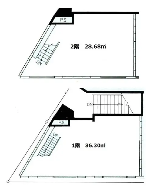三田のラーメン居抜きの平面図